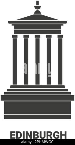 Uk, Edinburgh travel landmark vector illustration Stock Vector