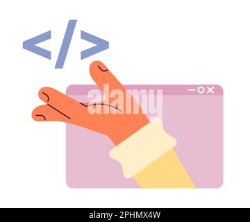 Source code of website flat concept vector spot illustration Stock Vector