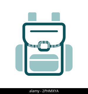 Camping backpack vector icon. Camping and Hiking sign. Graph symbol for travel and tourism web site and apps design, logo, app, UI Stock Vector