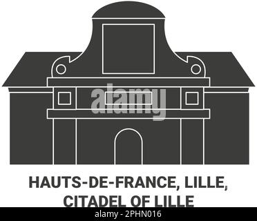 France, Hautsdefrance, Lille, Citadel Of Lille travel landmark vector illustration Stock Vector