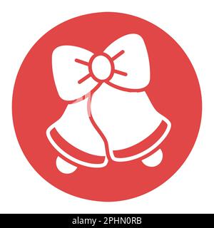 Wedding, Christmas bells isolated glyph icon. Vector illustration, romance elements. Sticker, patch, badge, card for marriage, valentine Stock Vector