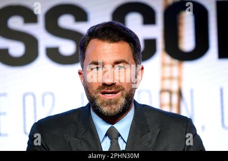 Boxing promoter Eddie Hearn during a press conference at Nobu Hotel London Portman Square, London. Picture date: Wednesday March 29, 2023. Stock Photo