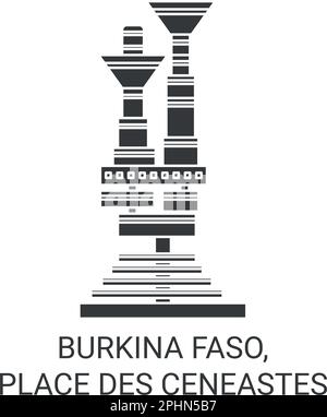 Burkina Faso, Place Des Ceneastes travel landmark vector illustration Stock Vector