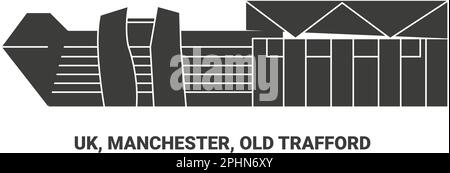 England, Manchester, Old Trafford, travel landmark vector illustration Stock Vector