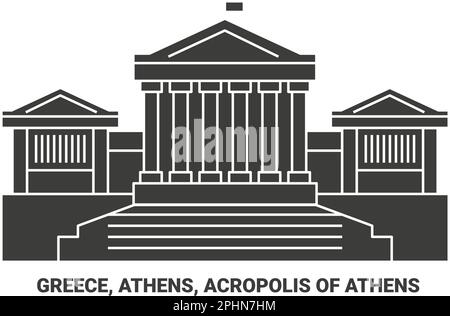 Greece, Athens, Acropolis Of Athens travel landmark vector illustration Stock Vector
