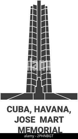 Cuba, Havana, Jose Mart Memorial travel landmark vector illustration Stock Vector