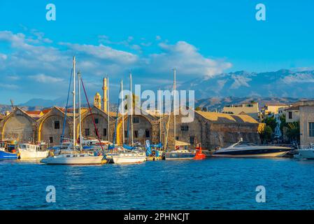 Marina at the old town of Chania, Crete. Stock Photo