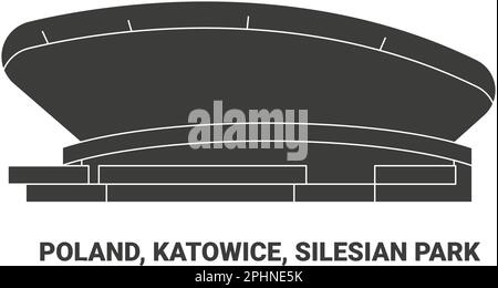 Poland, Katowice, Silesian Park, travel landmark vector illustration Stock Vector