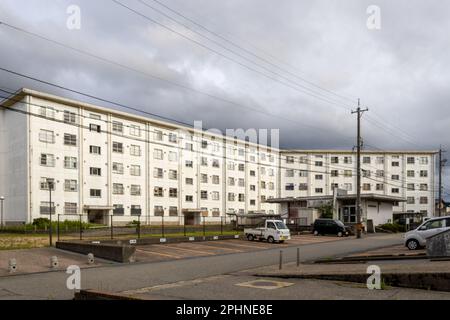 View of large apartment block, Kanazawa, Japan. Stock Photo