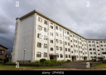 View of large apartment block, Kanazawa, Japan. Stock Photo