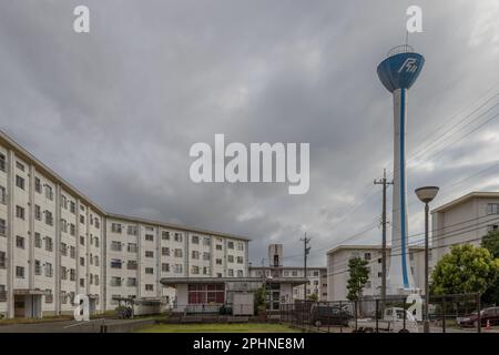 View of large apartment block, Kanazawa, Japan. Stock Photo