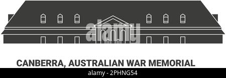 Australia, Canberra, Australian War Memorial travel landmark vector illustration Stock Vector