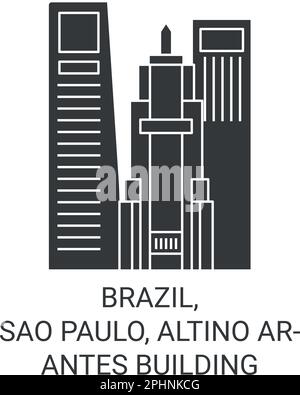 Brazil, Sao Paulo, Altino Arantes Building travel landmark vector illustration Stock Vector