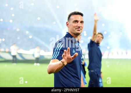 28th March 2023: Mario Kempes stadium, Córdoba, Argentina: International friendly football, Argentina versus Curacao: Coach Lionel Scaloni of Argentina Stock Photo