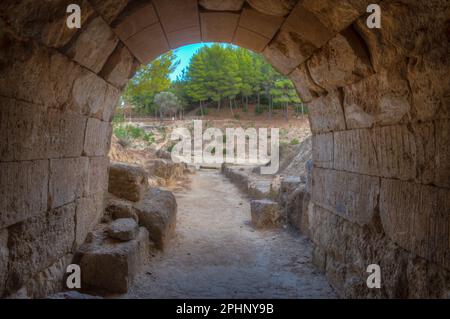 Ancient Stadium of Nemea in Greece. Stock Photo