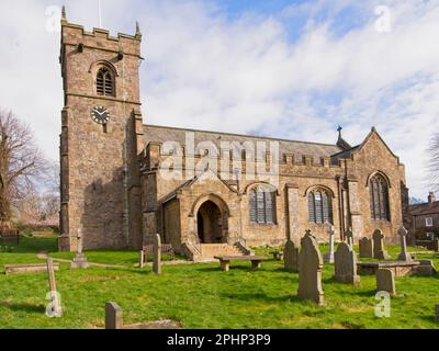 St Leonard's Anglican Church Downham, Lancashire, United Kingdom, Stock Photo