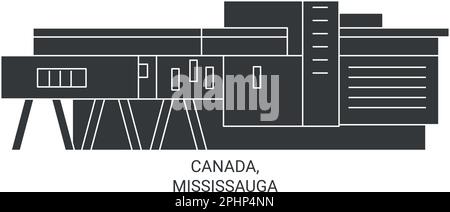 Canada, Mississauga travel landmark vector illustration Stock Vector