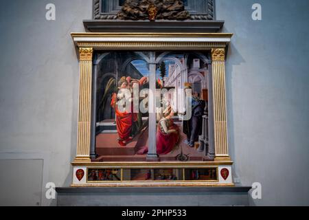 Fra Filippo Lippi's Annunciation in San Lorenzo church, Florence Stock Photo