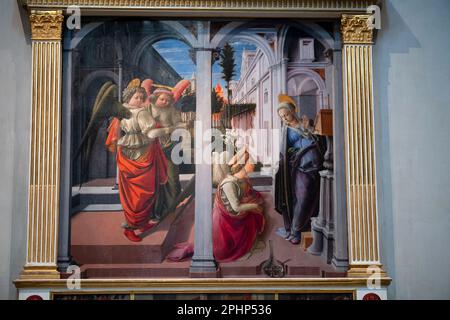 Fra Filippo Lippi's Annunciation in San Lorenzo church, Florence Stock Photo