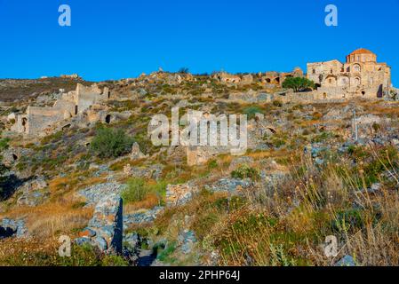 Hagia Sophia Holy Orthodox Church at Greek town Monemvasia. Stock Photo