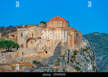 Hagia Sophia Holy Orthodox Church at Greek town Monemvasia. Stock Photo