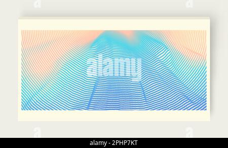 Cover design template. Abstract digital wave with dynamic particles. Sound wave. Big data visualization. 3d vector illustration for business, science Stock Vector