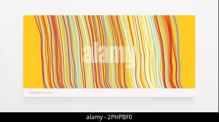 Irregular vertical lines pattern in perspective. Geometric wallpaper with stripes. Strips similar to threads. Cover design template. Vector illustrati Stock Vector