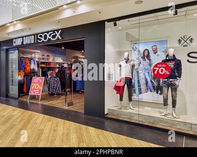 Berlin, Germany - February 2, 2023: Front view of a store in the Gropius Passagen shopping mall in Berlin. Stock Photo
