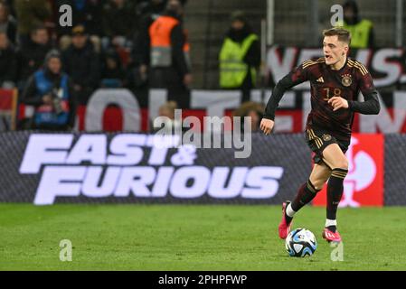 Köln , Germany . 28 March 2023, Florian Wirtz (18) of Germany pictured during a friendly soccer game between the national teams of Germany and Belgium , called the Red Devils  , on  Tuesday 28 March 2023  in Köln , Germany . PHOTO SPORTPIX | David Catry Stock Photo