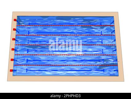 Swimming Pool vector illustration isolated on white background Stock Vector