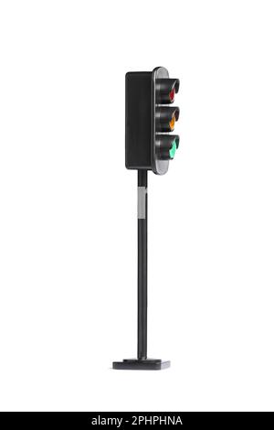 traffic light isolated on white background Stock Photo - Alamy