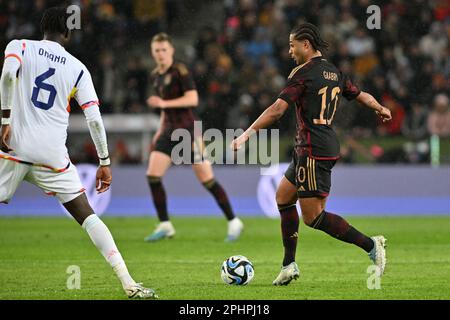 Köln , Germany . 28 March 2023, Serge Gnabry (10) of Germany pictured during a friendly soccer game between the national teams of Germany and Belgium , called the Red Devils  , on  Tuesday 28 March 2023  in Köln , Germany . PHOTO SPORTPIX | David Catry Stock Photo