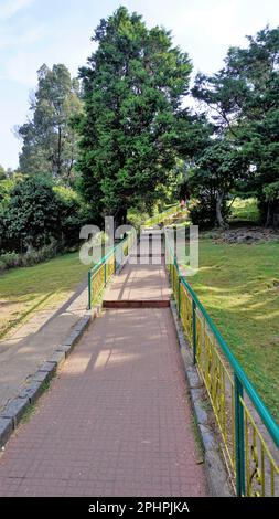 Walkway or path to the view points at the Top of Doddabetta peak from telescope house. Highest altitude in the Ooty Stock Photo