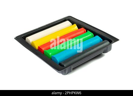 Plasticine Isolated, Modeling Clay Pieces, Creativity Modelling Material, Clay Dough, Plasticine on White Background Stock Photo