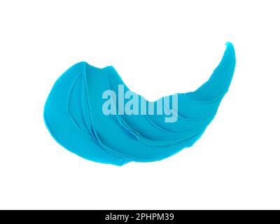 Blue Plasticine Smear Isolated, Smeared Modeling Clay Texture, Creativity Modelling Material, Clay Dough, Plasticine on White Background Stock Photo