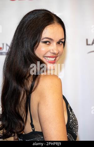 Actress Natasha Blasick attends World Premiere of Latigo Films 'Hunt Club” at TCL Chinese Theater, Los Angeles, CA on March 28, 2023 Stock Photo