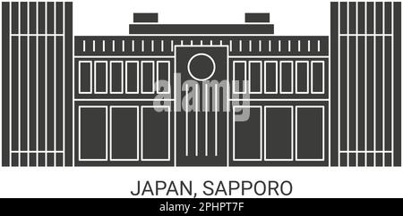 Japan, Sapporo travel landmark vector illustration Stock Vector