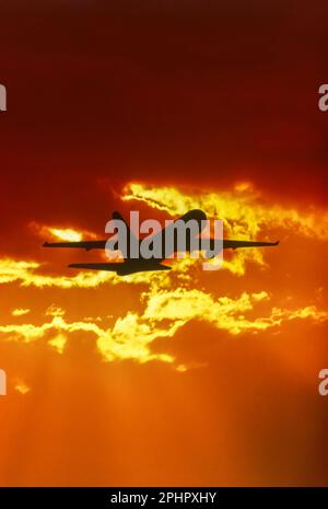 AIRBORNE BOEING 767 COMMERCIAL PASSENGER AIRCRAFT Stock Photo