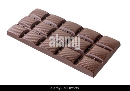 Dark chocolate bar isolated on white with clipping path Stock Photo