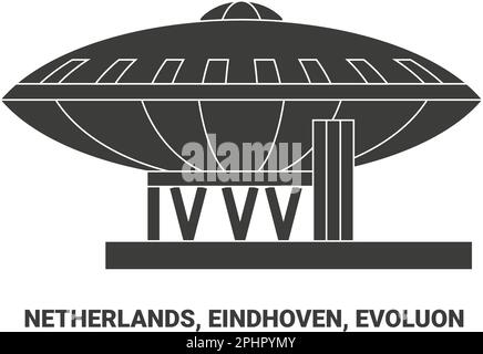 Netherlands, Eindhoven, Evoluon, travel landmark vector illustration Stock Vector
