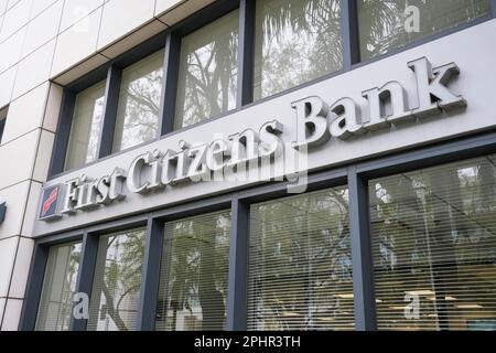 Los Angeles, California, USA. 29th Mar, 2023. A First Citizens Bank branch in Glendale, Calif., Wednesday, March 29, 2023. First Citizens Bank, a subsidiary of Raleigh, NC-headquartered First Citizens BancShares, announced Sunday its purchase of Silicon Valley Bank, whose failure earlier this month sent jitters throughout the financial world. (Credit Image: © Ringo Chiu/ZUMA Press Wire) EDITORIAL USAGE ONLY! Not for Commercial USAGE! Stock Photo