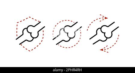 Strong healthy bones icon. Human health medical pictogram. Outline sign useful for packaging web graphic design. Medicine, healthcare concept. Stock Vector