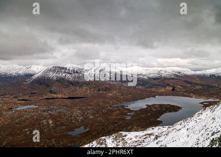 The Corbett Foinaven (Scottish Gaelic: Foinne Bheinn) is a mountain in Scotland, situated in the far north-west corner of the Scottish Highlands. Stock Photo