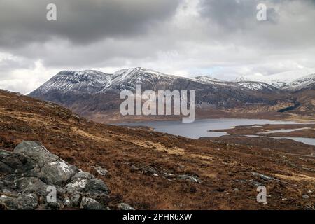 The Corbett Foinaven (Scottish Gaelic: Foinne Bheinn) is a mountain in Scotland, situated in the far north-west corner of the Scottish Highlands. Stock Photo