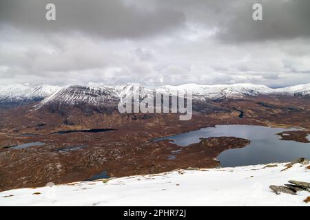 The Corbett Foinaven (Scottish Gaelic: Foinne Bheinn) is a mountain in Scotland, situated in the far north-west corner of the Scottish Highlands. Stock Photo