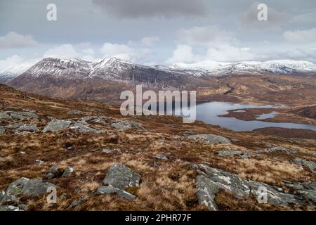 The Corbett Foinaven (Scottish Gaelic: Foinne Bheinn) is a mountain in Scotland, situated in the far north-west corner of the Scottish Highlands. Stock Photo