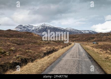 The Corbett Foinaven (Scottish Gaelic: Foinne Bheinn) is a mountain in Scotland, situated in the far north-west corner of the Scottish Highlands. Stock Photo