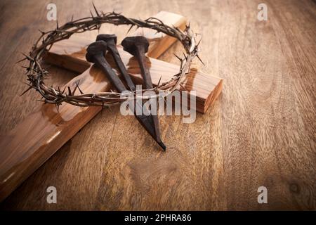 Crown of thorns and nail Stock Photos and Images | agefotostock