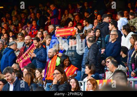 Barcelona, Italy. 29th Mar, 2023. FC Barcelona Femeni line up during a  Woman's Champions League match between FC Barcelona Femani and AS Roma Fem  at Spotify Camp Nou, in Barcelona, Spain on