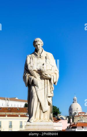 Sculpture of Saint Vincent, Lisbon, Portugal. Stock Photo